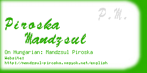 piroska mandzsul business card